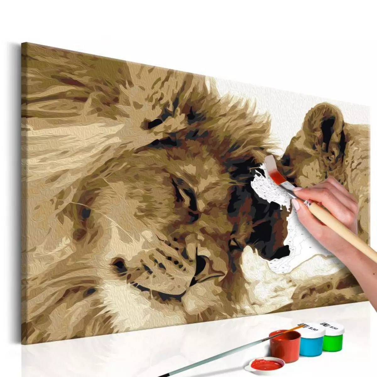 Paris Prix Tableau à Peindre Soi-Même  Lion & Lionne Amour  40x60cm