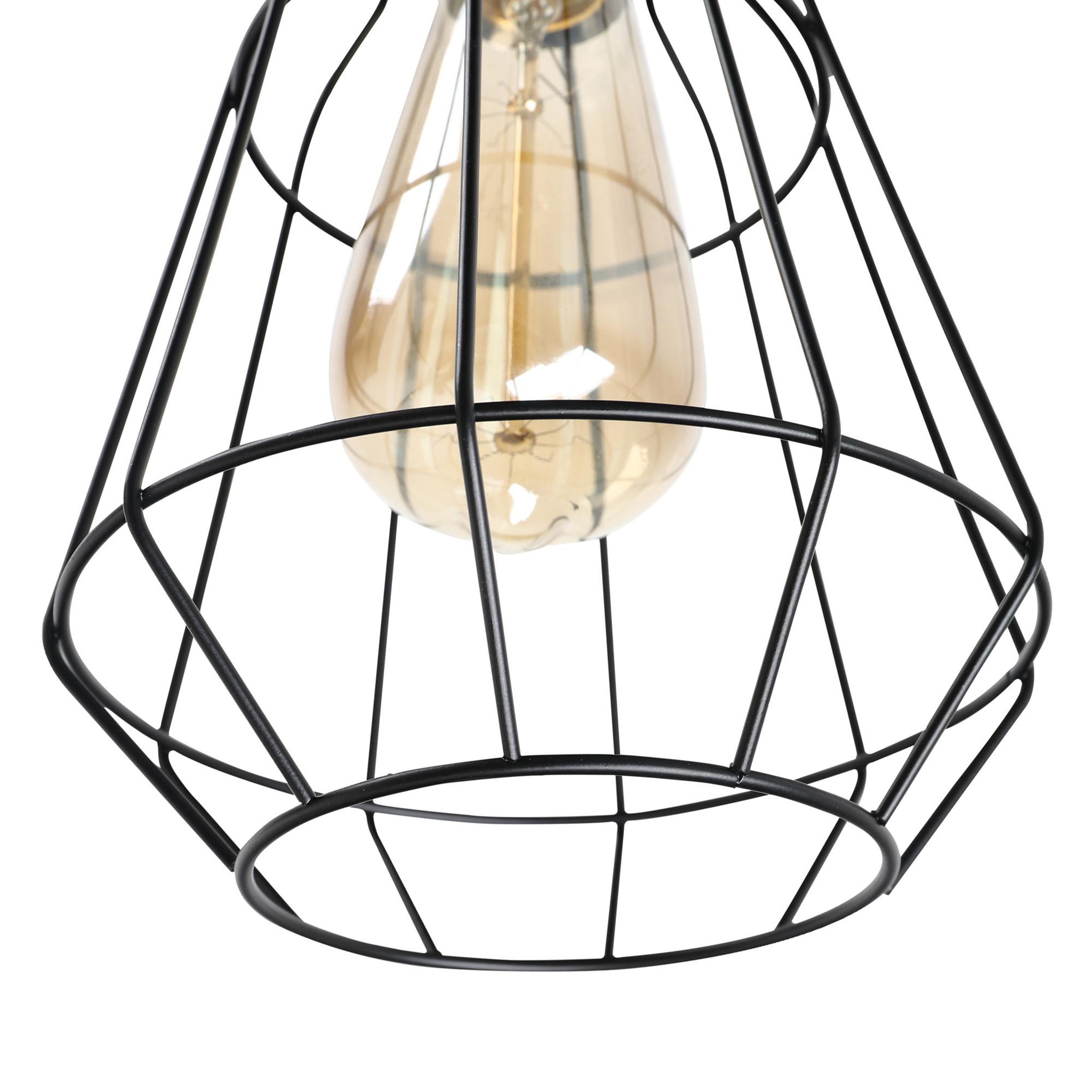Voir la diapositive 6 : HOMCOM Lampadaire design industriel 3 ampoules max. 40 w abat-jour cage métal noir