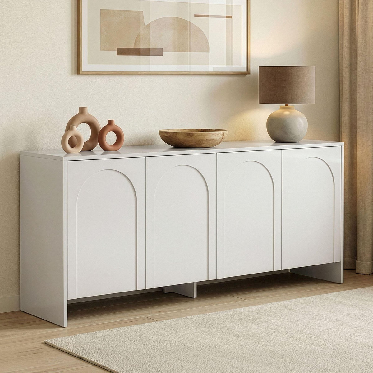 Habitat et Jardin Buffet en bois  Arlen  - 180 x 45 x 80 cm - Blanc