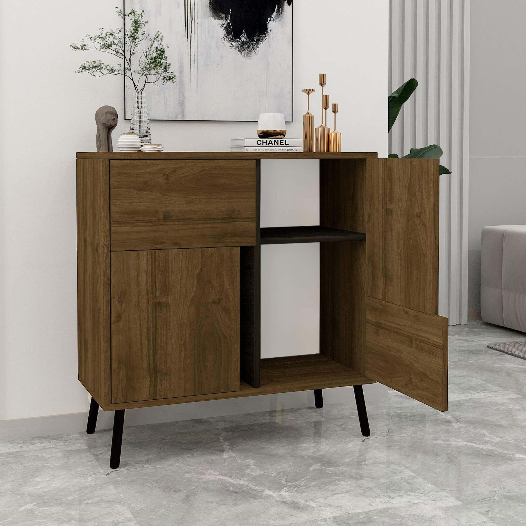 Voir la diapositive 4 : Habitat et Jardin Buffet en bois  darien  - 76 x 35 x 79 cm - marron