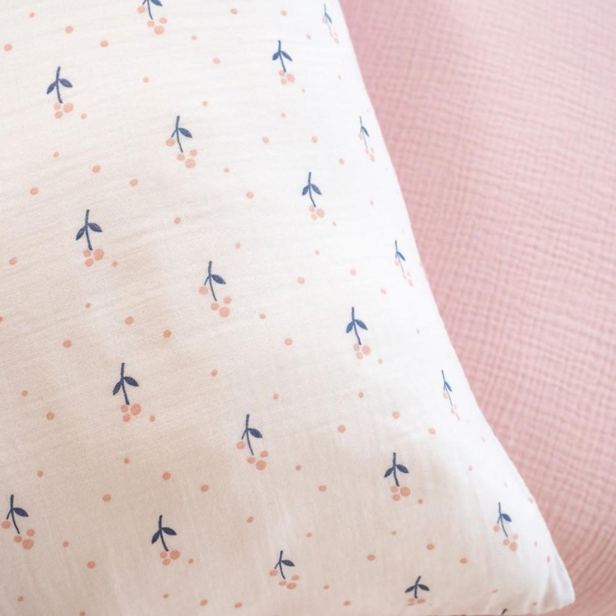 COTE DECO Housse de couette 140x200 + 1 taie LIBERTY en gaze de coton