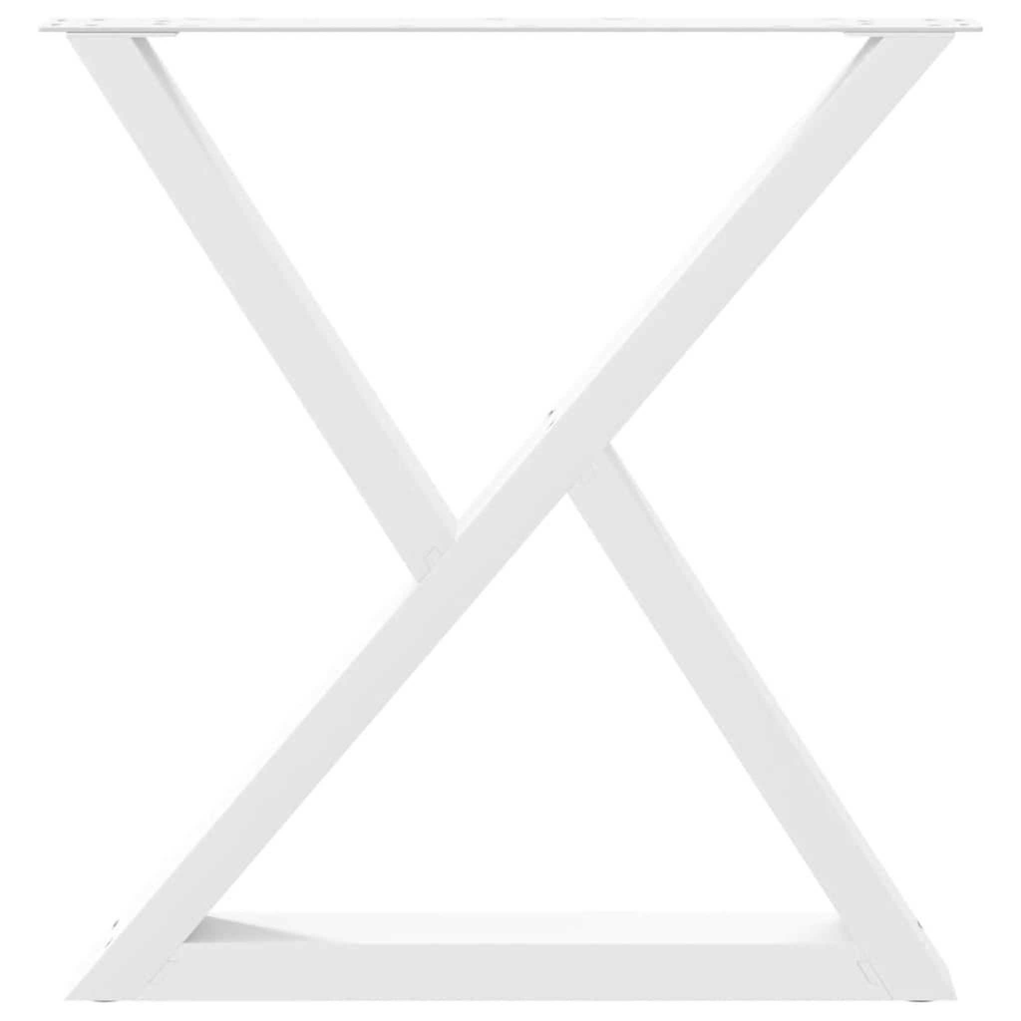 Voir la diapositive 5 : VIDAXL Pieds de table a manger 2 pcs blanc 80x(72-73,3) cm acier