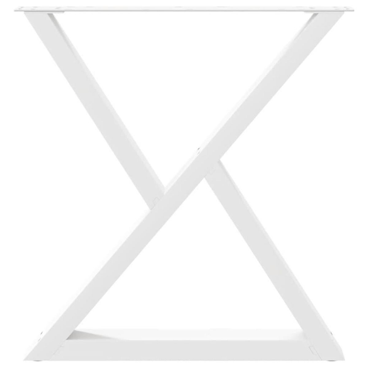 VIDAXL Pieds de table a manger 2 pcs blanc 80x(72-73,3) cm acier