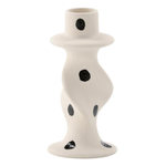 Paris Prix Bougeoir Design en Céramique  Glory  12cm Blanc & Noir