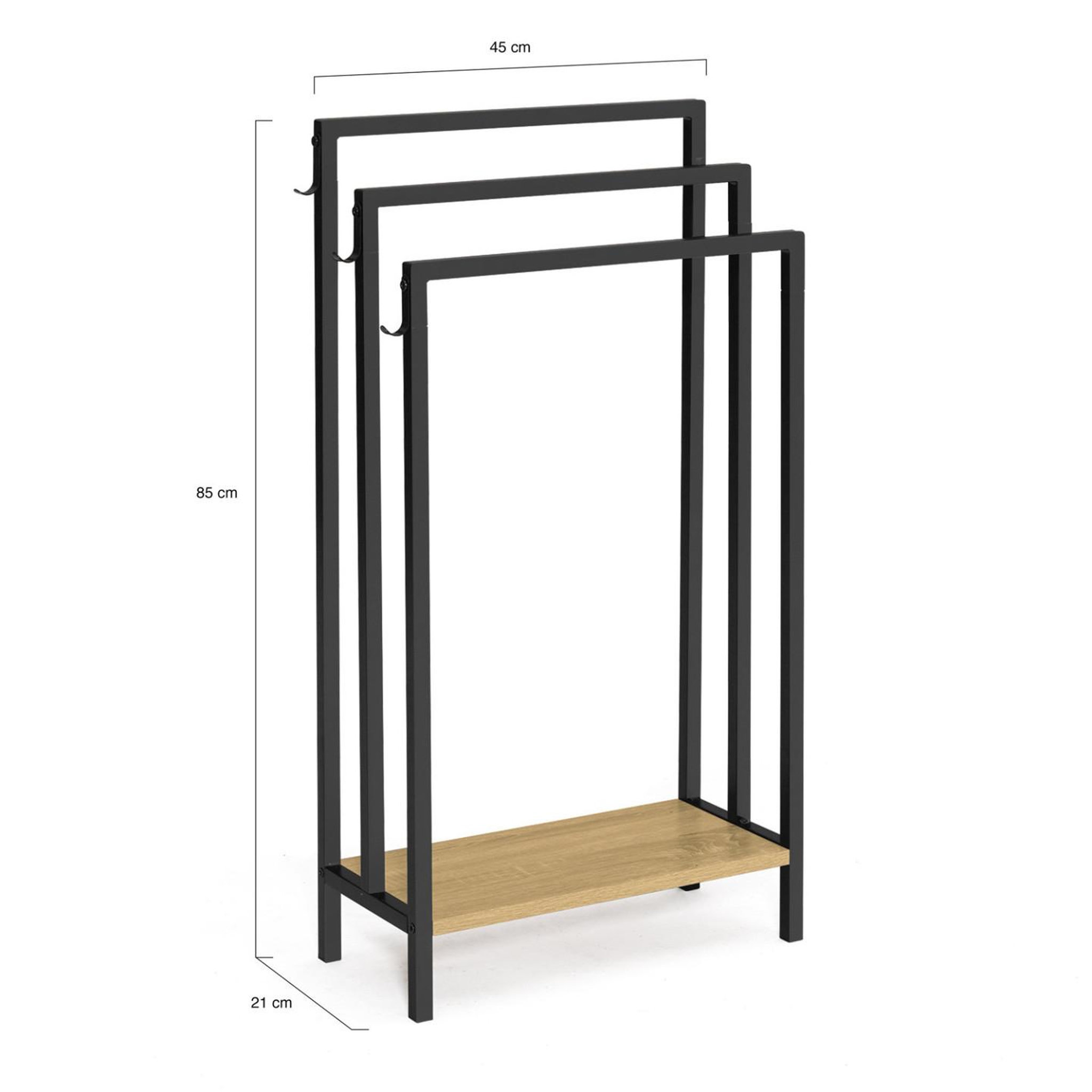 Voir la diapositive 4 : ID MARKET Porte-serviettes sur pied 3 niveaux detroit avec étagère design industriel
