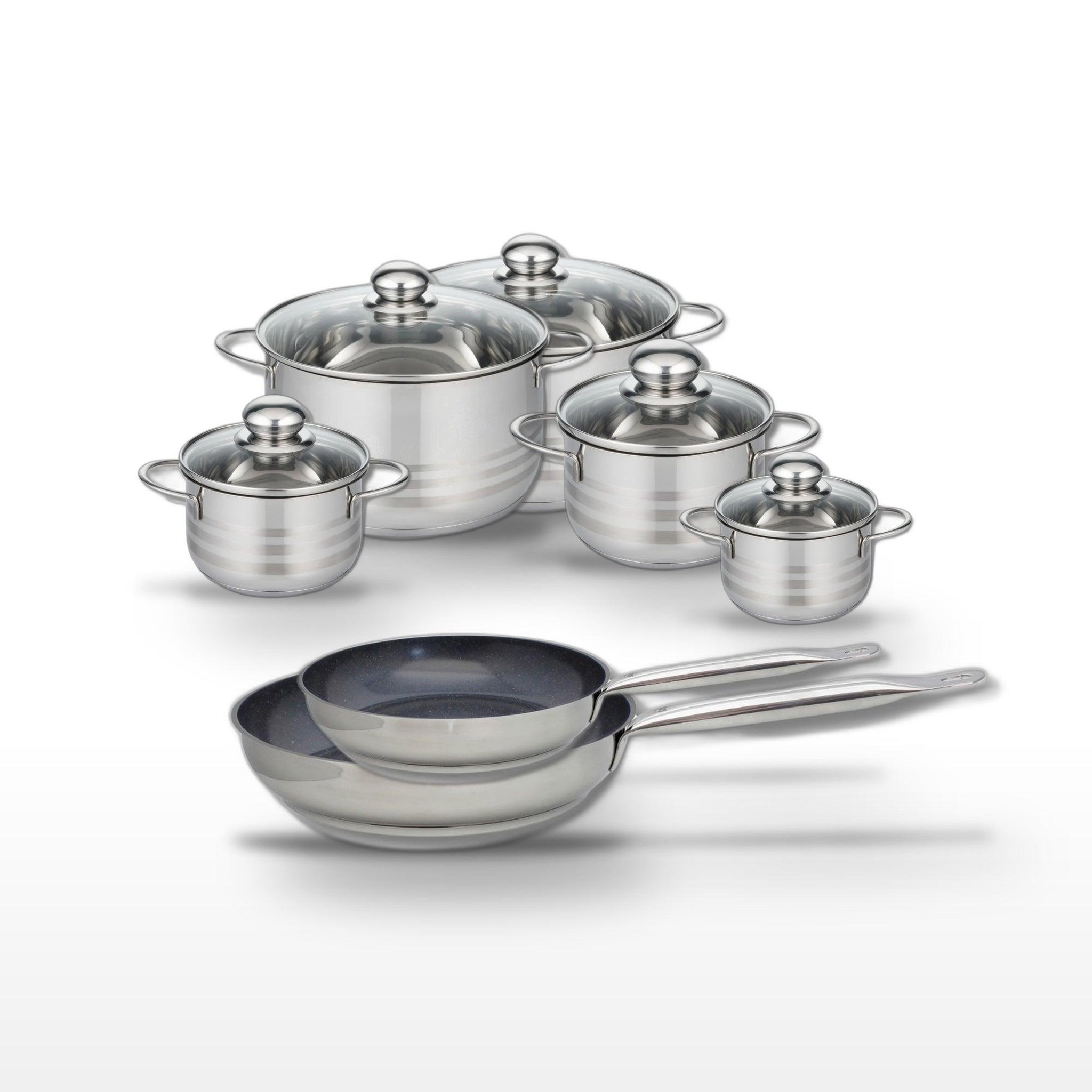 ELO Lot 2 poêles 24/28cm et 5 faitouts 12/14/16/20/24cm elo profi therm platinum