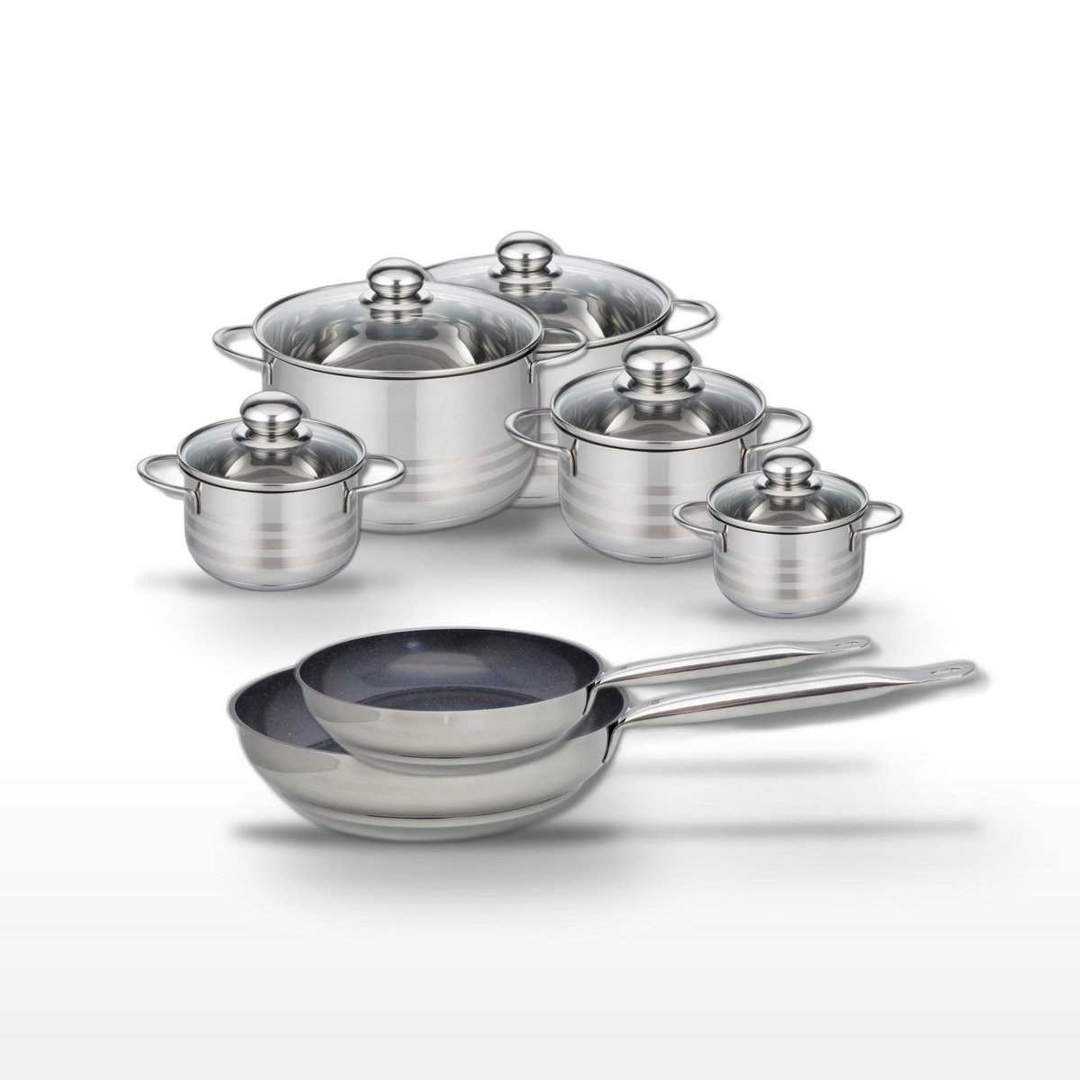 ELO Lot 2 Poêles 24/28cm et 5 Faitouts 12/14/16/20/24cm Elo Profi Therm Platinum