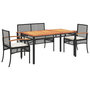Voir la diapositive 2 : VIDAXL Ensemble a manger de jardin 4 pcs avec coussins noir