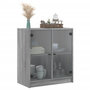 Voir la diapositive 4 : VIDAXL Armoire laterale avec portes en verre sonoma gris 68x37x75,5 cm