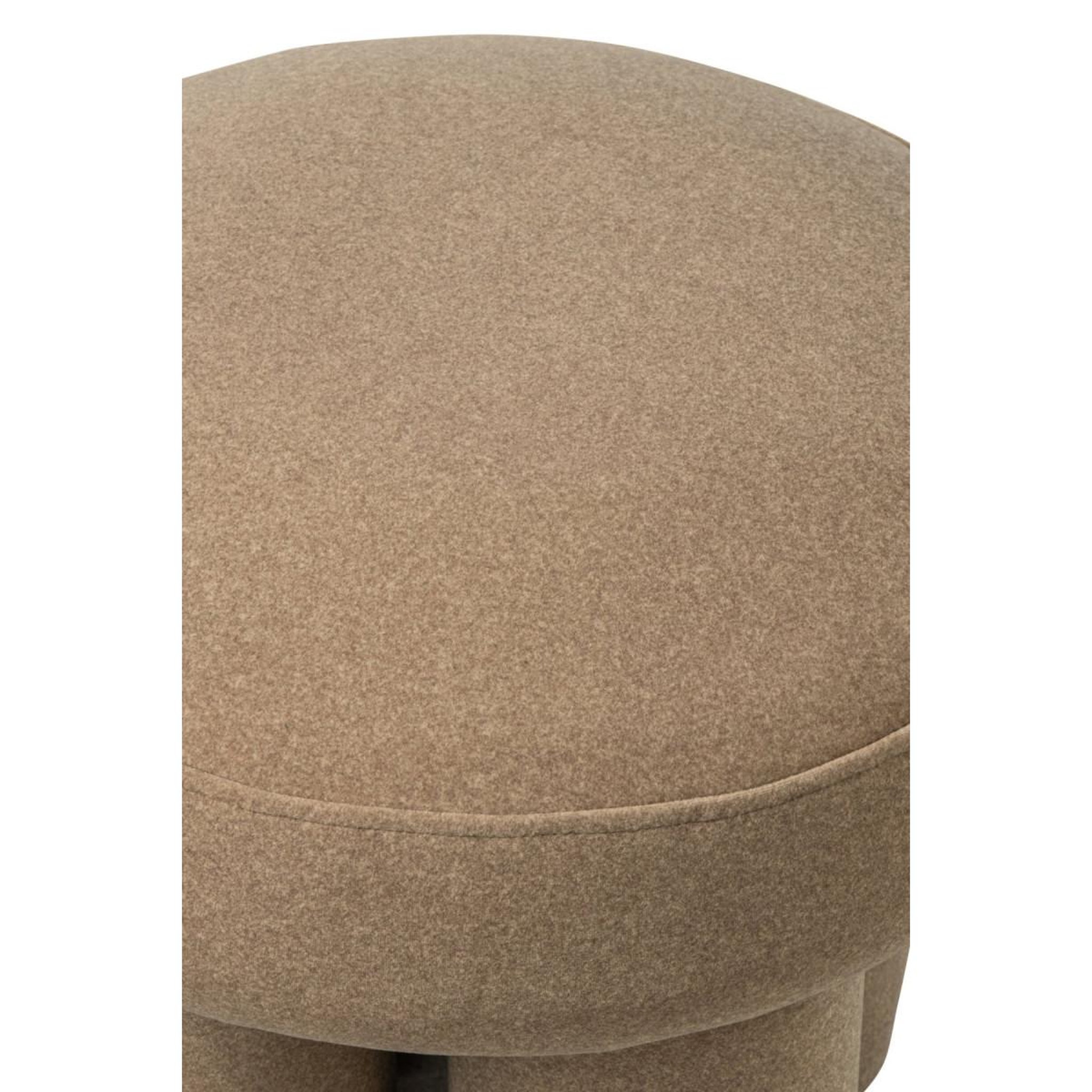 Voir la diapositive 3 : J-LINE Pouf rond sur pieds  toffee  48cm beige