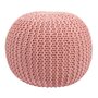 Voir la diapositive 1 : Rendez vous déco Pouf tricot rond en coton jaune moutarde D40 cm - Elisa