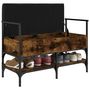 Voir la diapositive 4 : VIDAXL Banc a chaussures chene fume 85,5x42x57,5 cm bois d'ingenierie