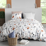 ATELIER DU COTON Housse de couette 260x240 + 2 taies en coton 57 fils