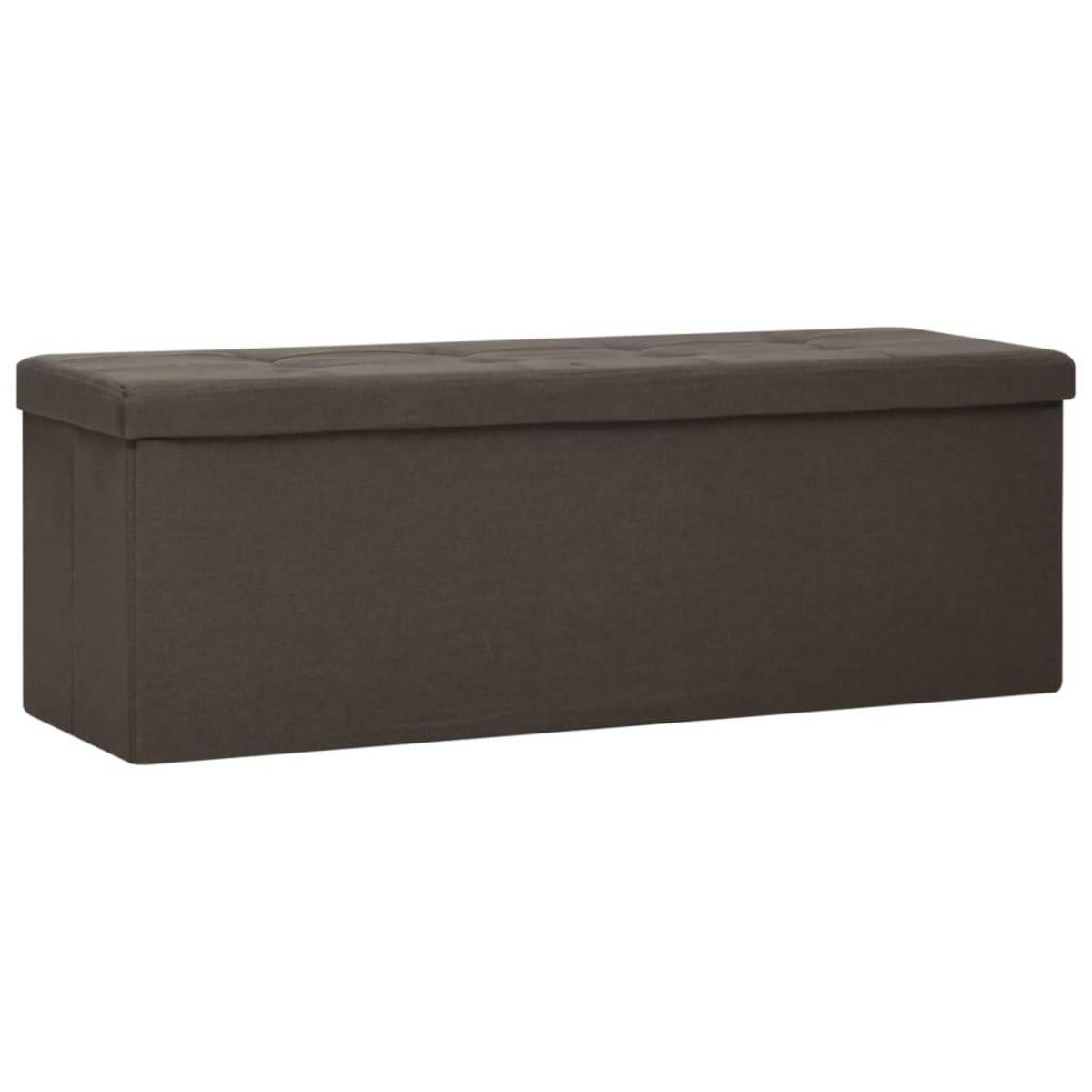 VIDAXL Banc de rangement pliable Marron fonce Faux lin