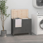 VIDAXL Boîte a linge Gris 88,5x44x76 cm Bois massif de pin