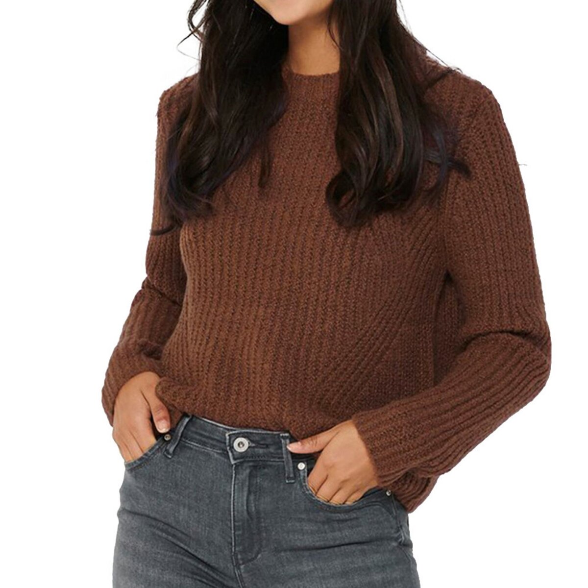 Pull best sale femme marron