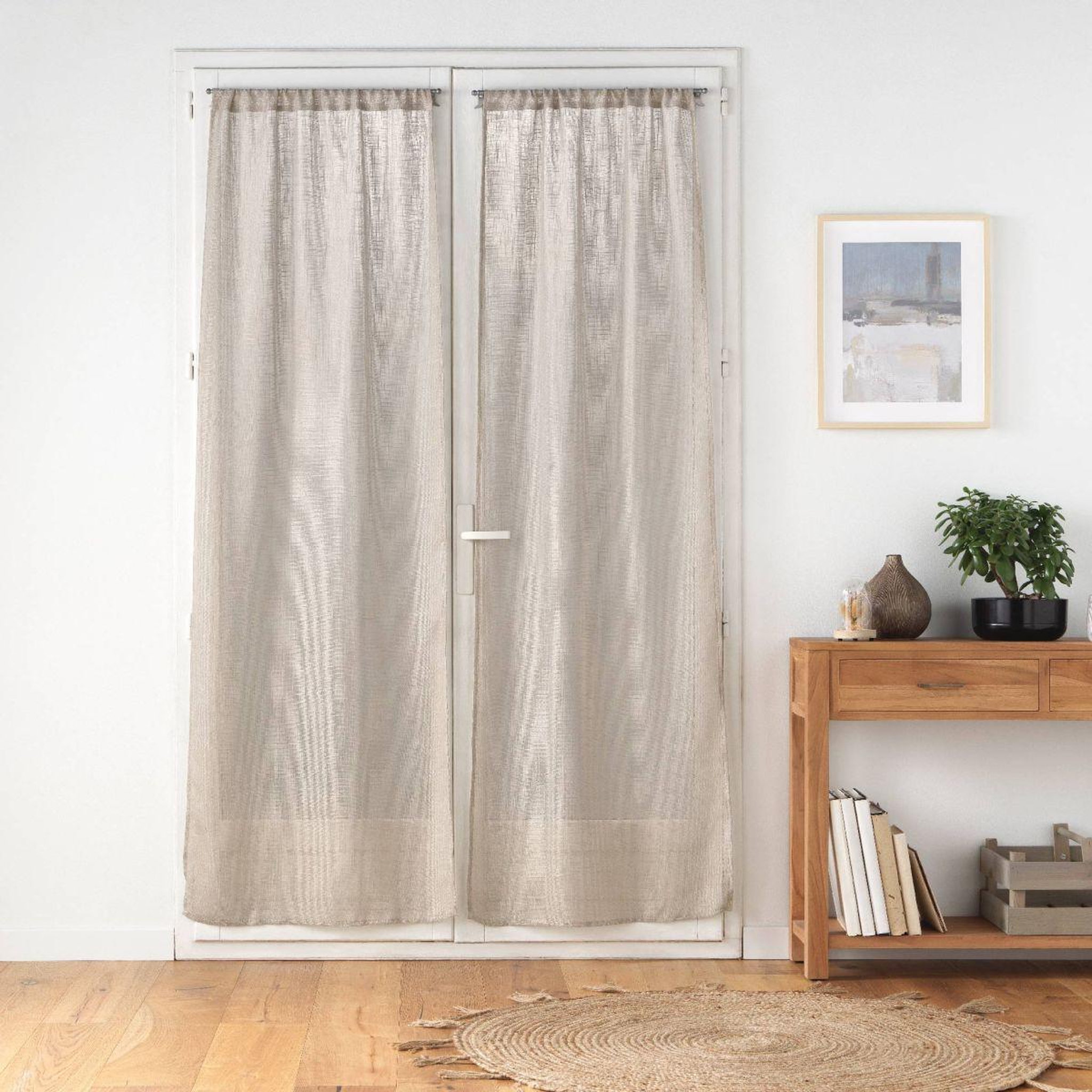 Voir la diapositive 5 : Douceur d'Intérieur Paire de voilages passe-tringle  haltona  70x240cm noisette