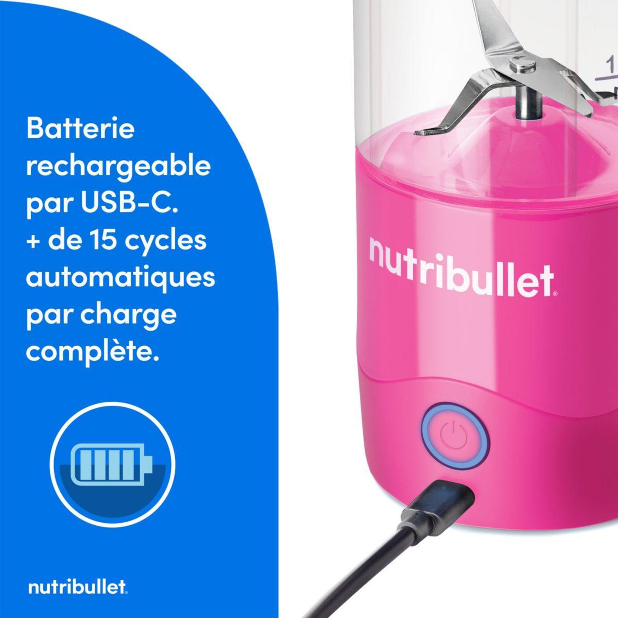Voir la diapositive 3 : nutribullet Blender portable nbp003bp rose