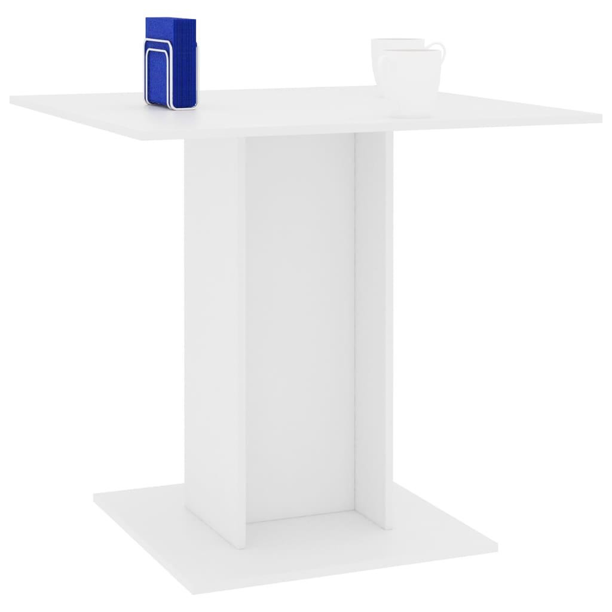 Voir la diapositive 5 : VIDAXL Table a manger Blanc 80x80x75 cm bois d'ingenierie