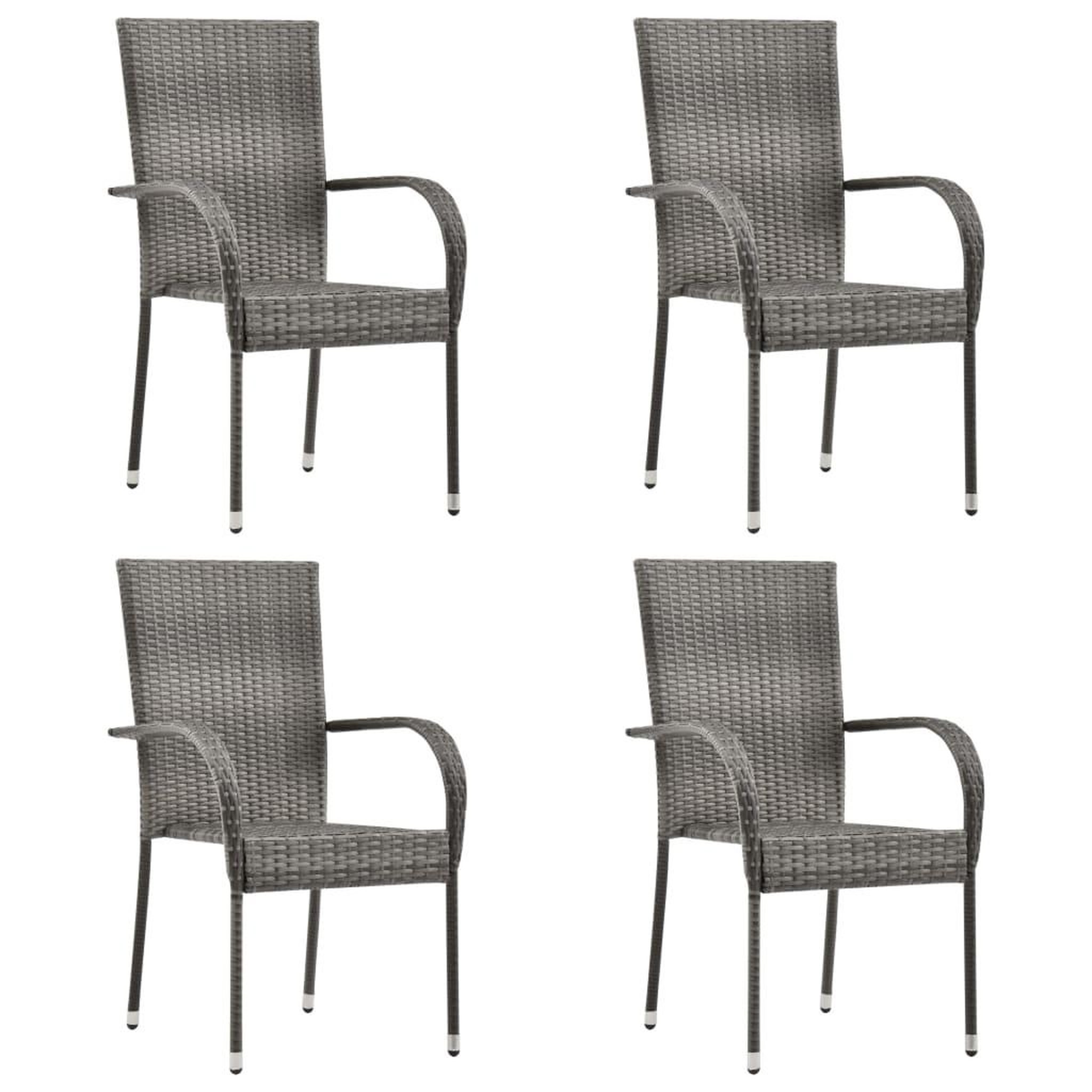 Voir la diapositive 5 : VIDAXL Ensemble a manger de jardin 5 pcs Gris