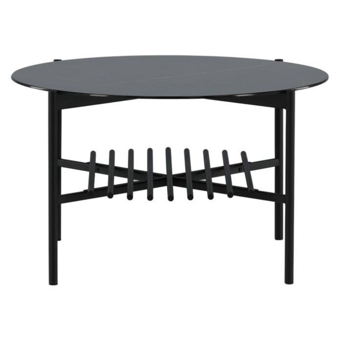 Paris Prix Table Basse en Verre  Von Staf  80cm Noir Marbre