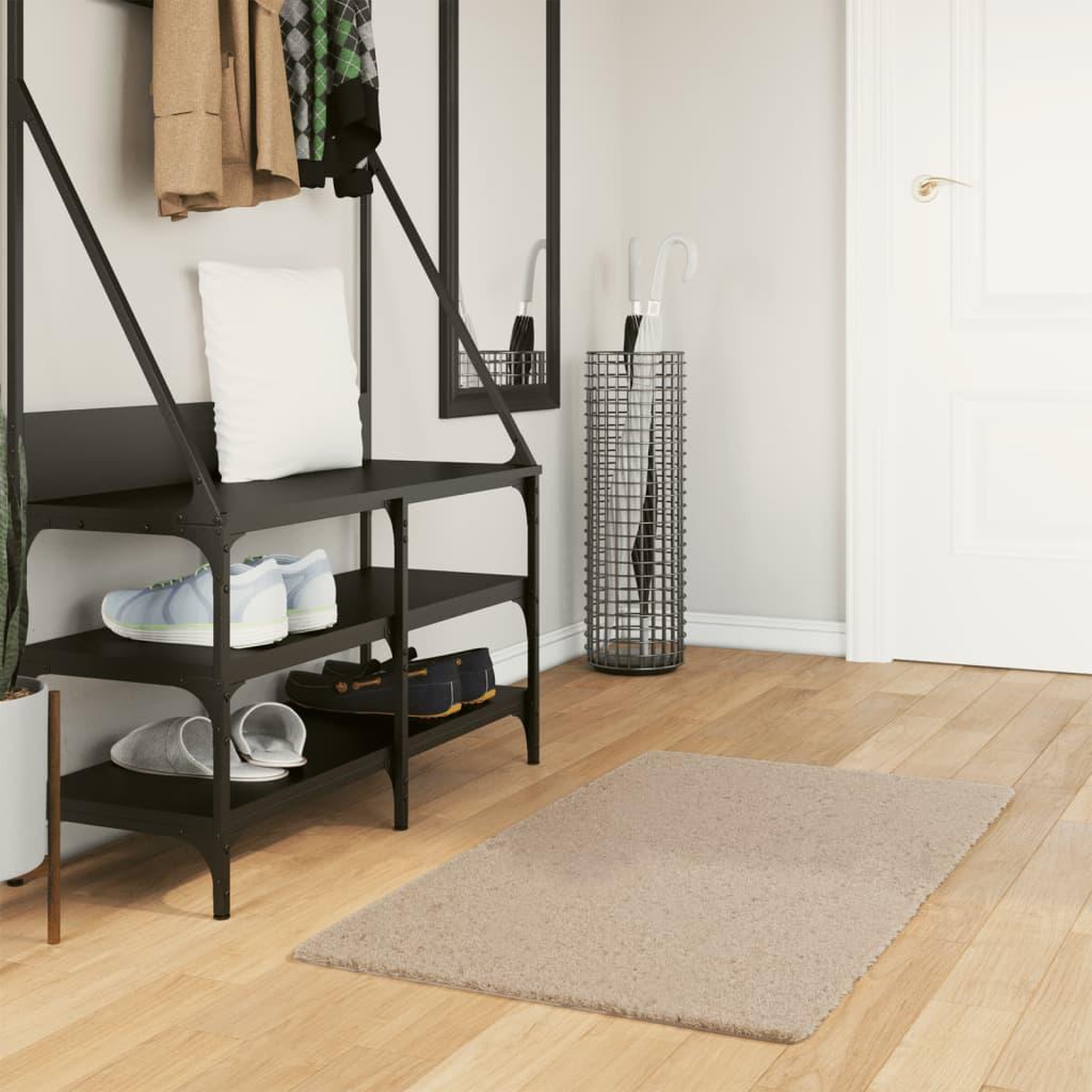 VIDAXL Tapis HUARTE a poils courts doux et lavable sable 60x110 cm
