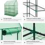 Voir la diapositive 5 : tectake Serre de jardin souple 3,6 m³ avec 16 étagères vert