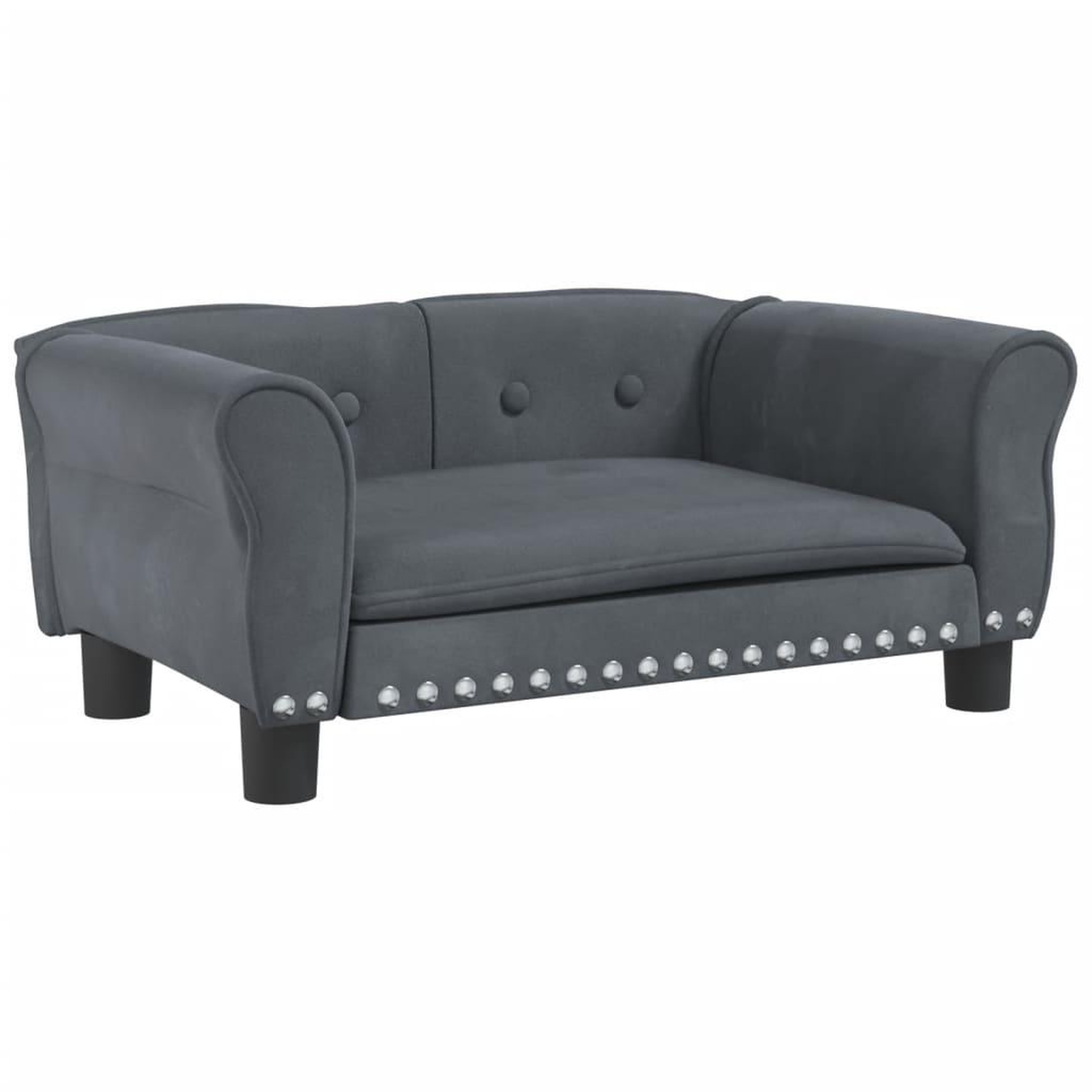 Voir la diapositive 2 : VIDAXL Lit pour chien gris fonce 70x45x30 cm velours