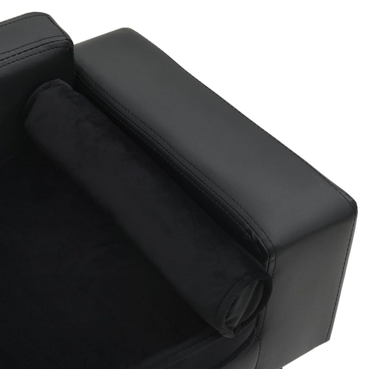 VIDAXL Canape pour chien Noir 81x43x31 cm Peluche et similicuir