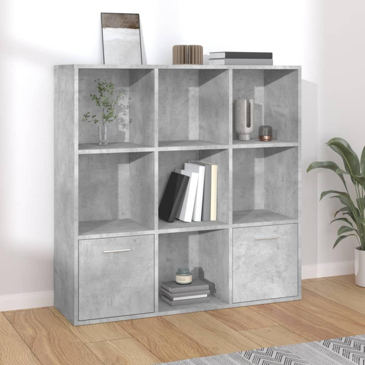 VIDAXL Bibliotheque Gris beton 98x30x98 cm Bois d'ingenierie