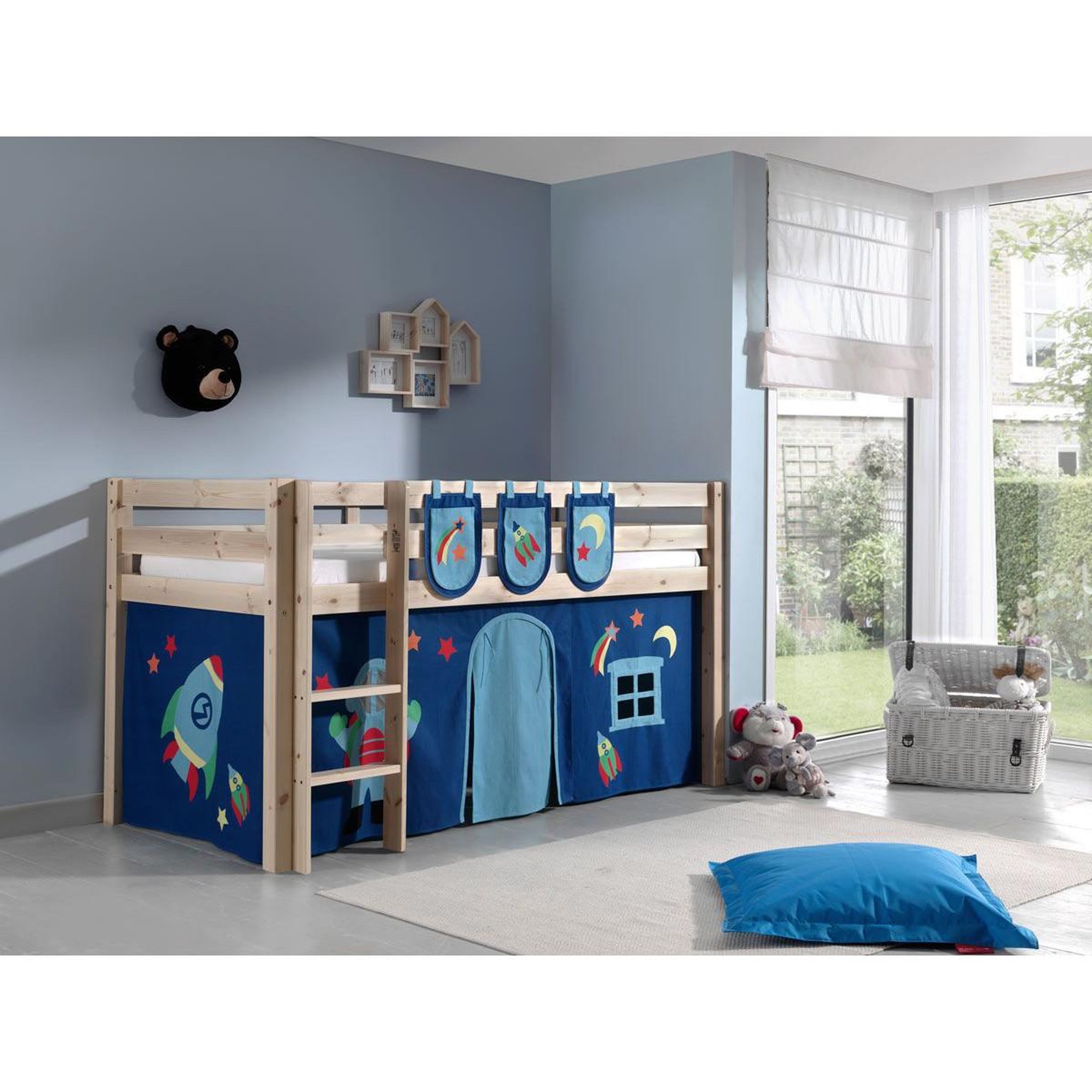 Voir la diapositive 4 : Paris Prix Pack - lit enfant, tente & 3 pochettes  pino astronaute ii  naturel
