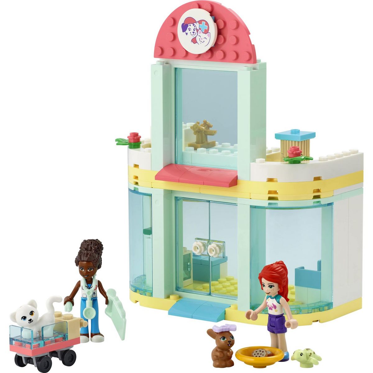 LEGO Friends 41695 La Clinique Vétérinaire, Jouet pour Enfants +4 ans, Figurines Animaux