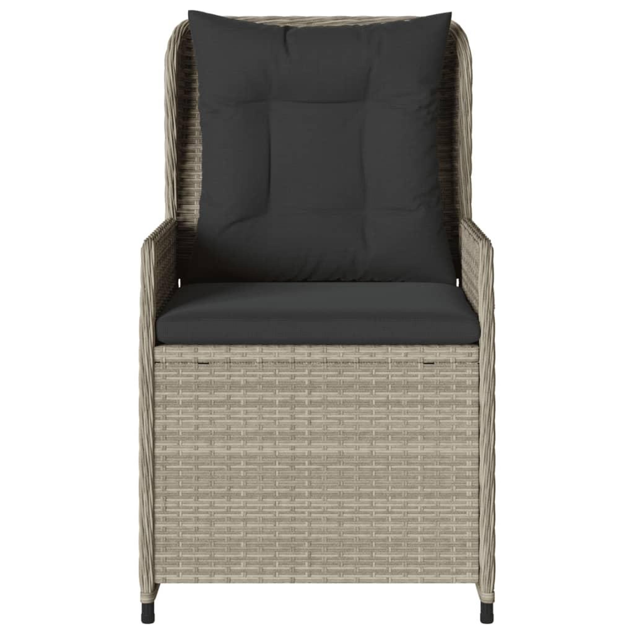 Voir la diapositive 5 : VIDAXL Chaises inclinables de jardin lot de2 gris clair resine tressee