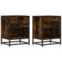 Voir la diapositive 2 : VIDAXL Tables de chevet 2 pcs chene fume 40x31x50 cm bois ingenierie