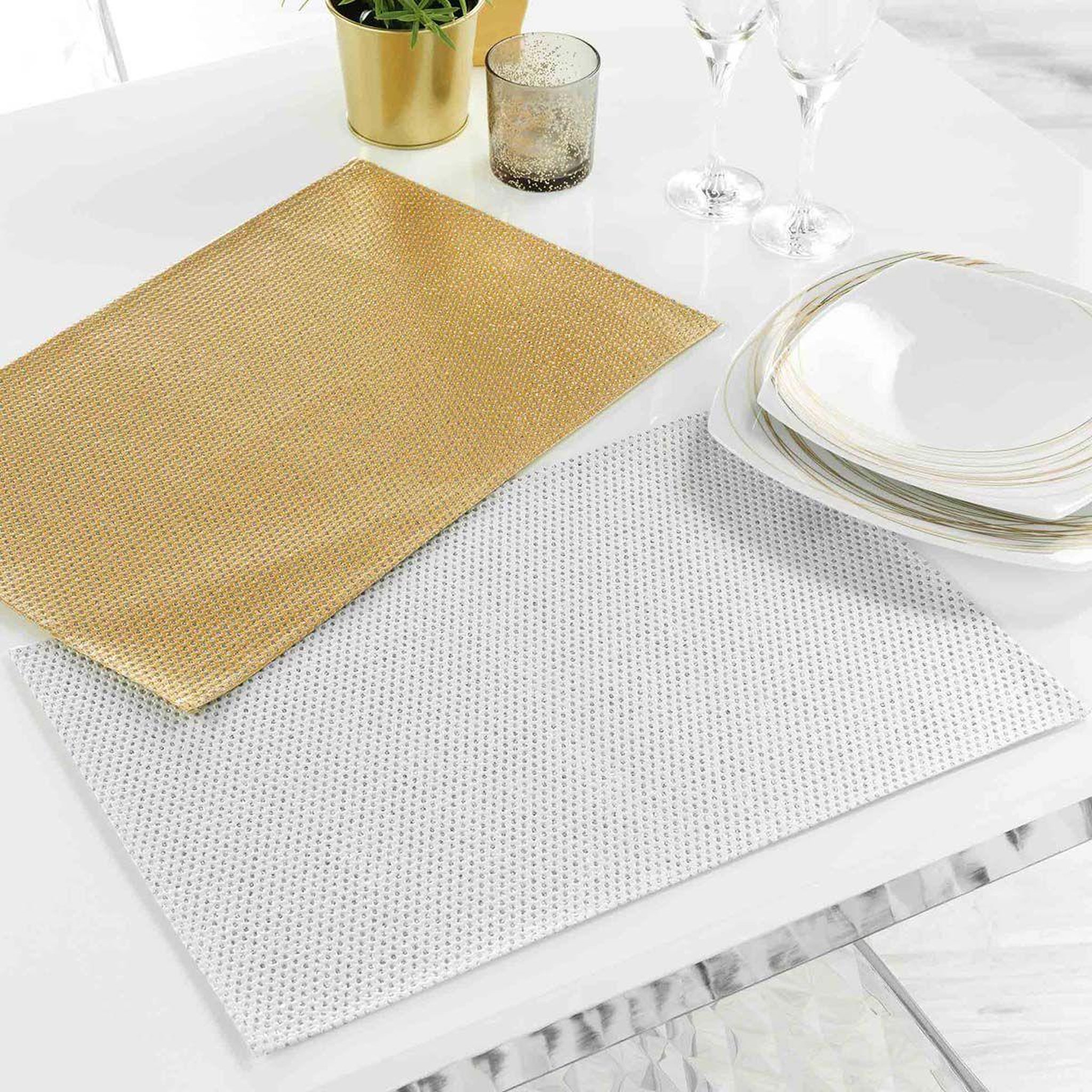 Voir la diapositive 3 : Douceur d'Intérieur Set de table  luxurious  30x45cm or & argent