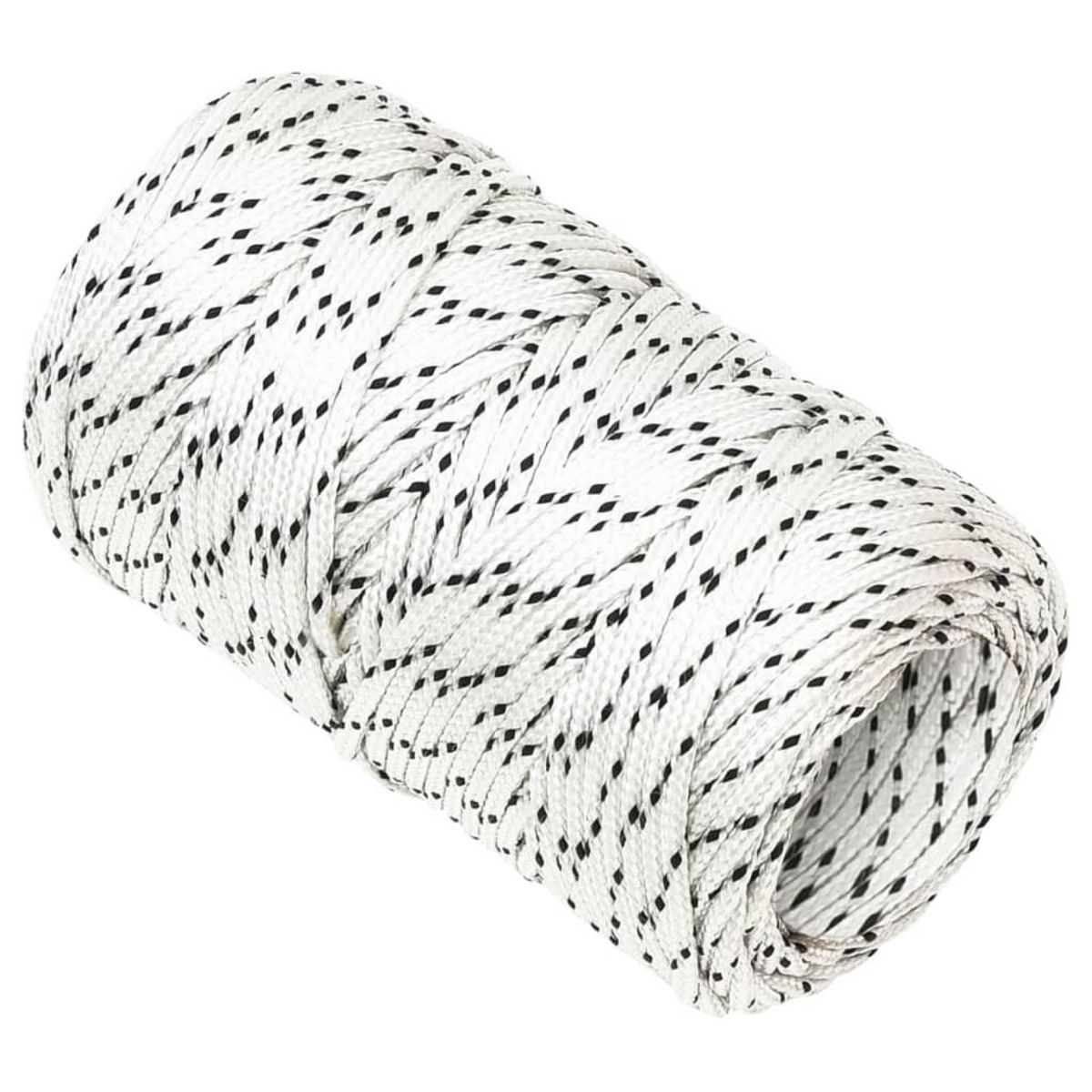 VIDAXL Corde de bateau tresse Blanc 2 mmx50 m Polyester
