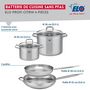 Voir la diapositive 2 : ELO Ensemble de 2 Poêles de cuisson 28 et 32 cm et 2 faitouts 20 et 26 cm Elo Profi Citrin