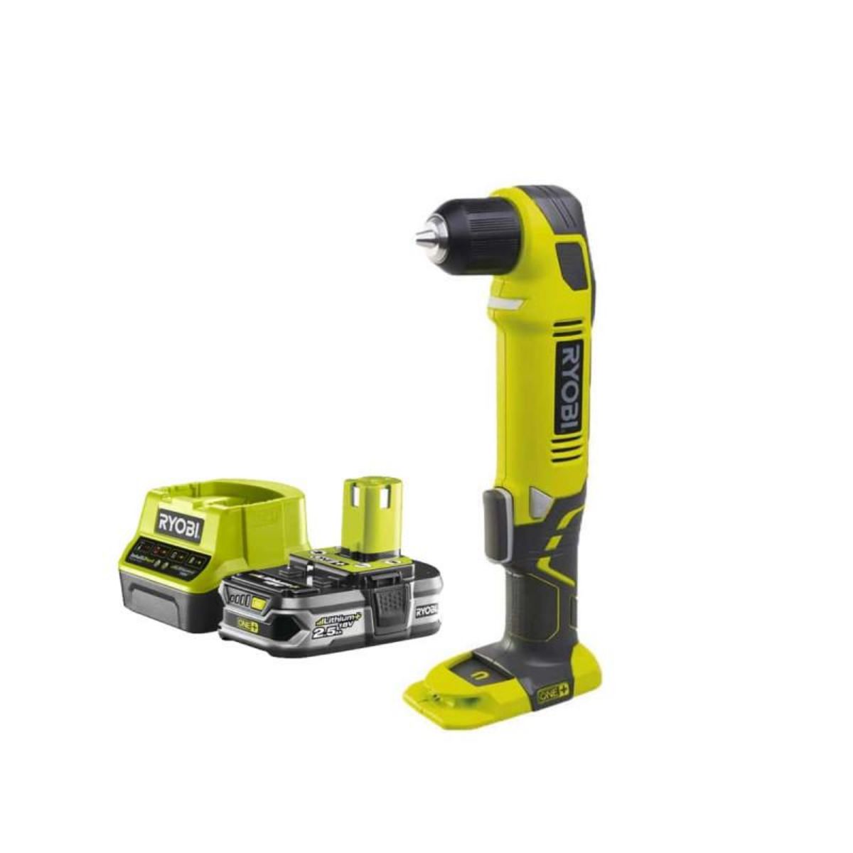 Ryobi Pack RYOBI Perceuse-visseuse d'angle 18V One+ RAD1801M - 1 Batterie 2.5Ah - 1 Chargeur rapide RC181