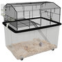 Voir la diapositive 1 : PAWHUT Cage rongeur hamster 2 étages - roulettes, plateforme, échelle, accessoires - PP transparent acier noir