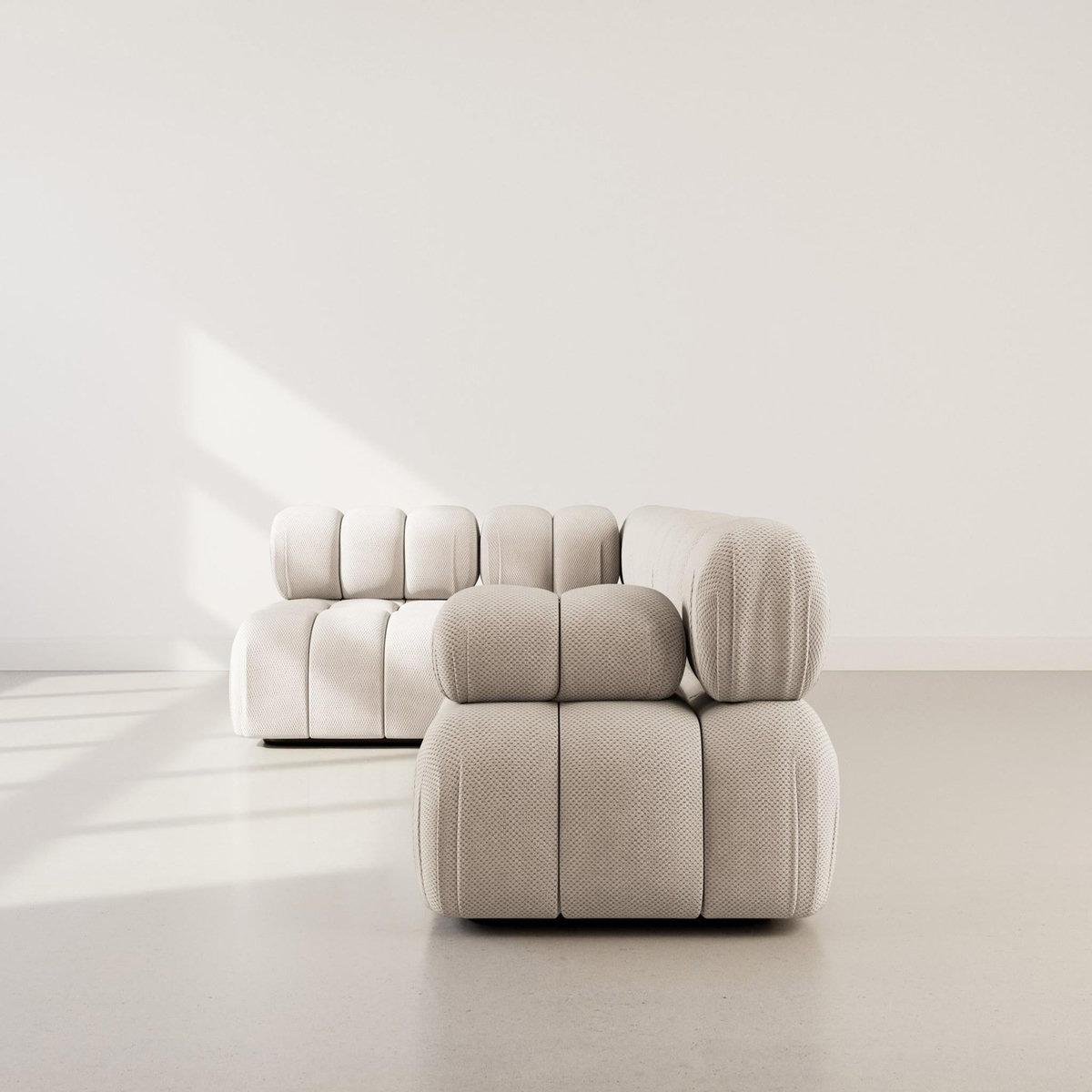 LISA DESIGN Ruby - canapé modulable d'angle gauche 5 places en velours texturé