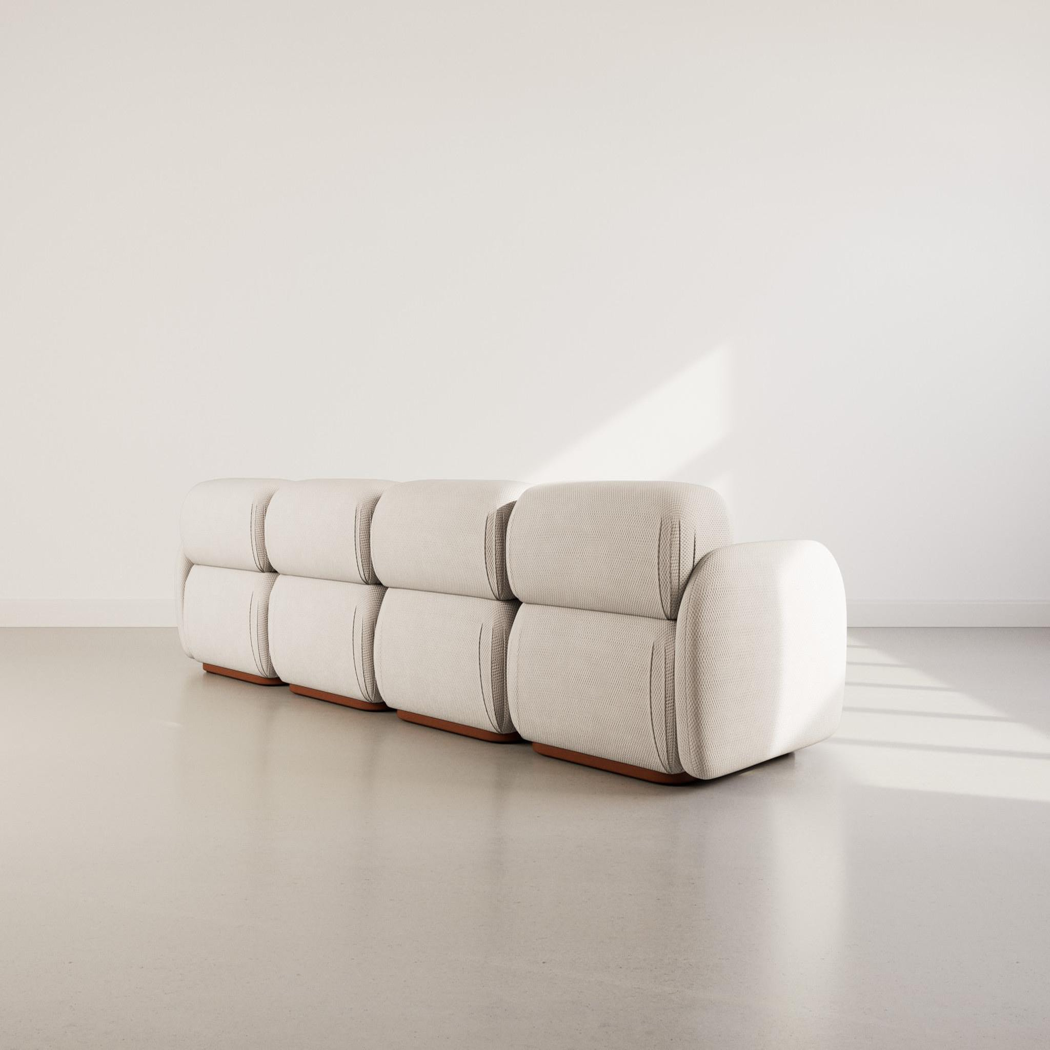 Voir la diapositive 6 : LISA DESIGN Penelope - canapé droit modulable 4 places en velours texturé