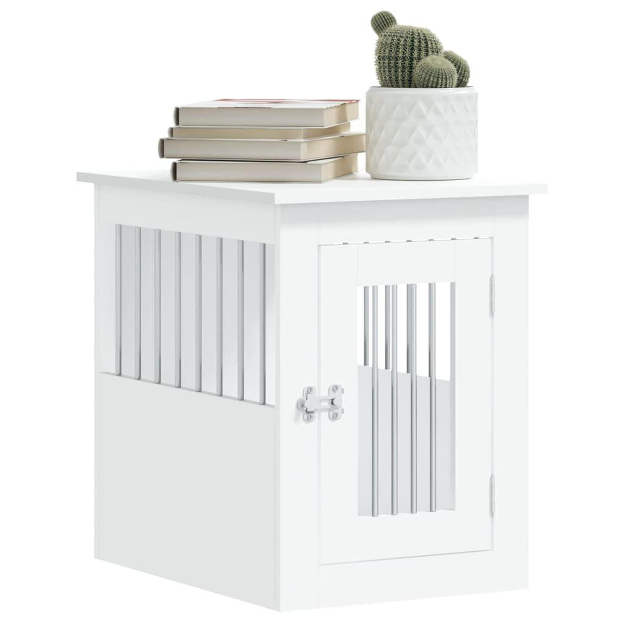 Voir la diapositive 4 : VIDAXL Meuble de cage pour chiens blanc 45x62x59 cm bois d'ingenierie