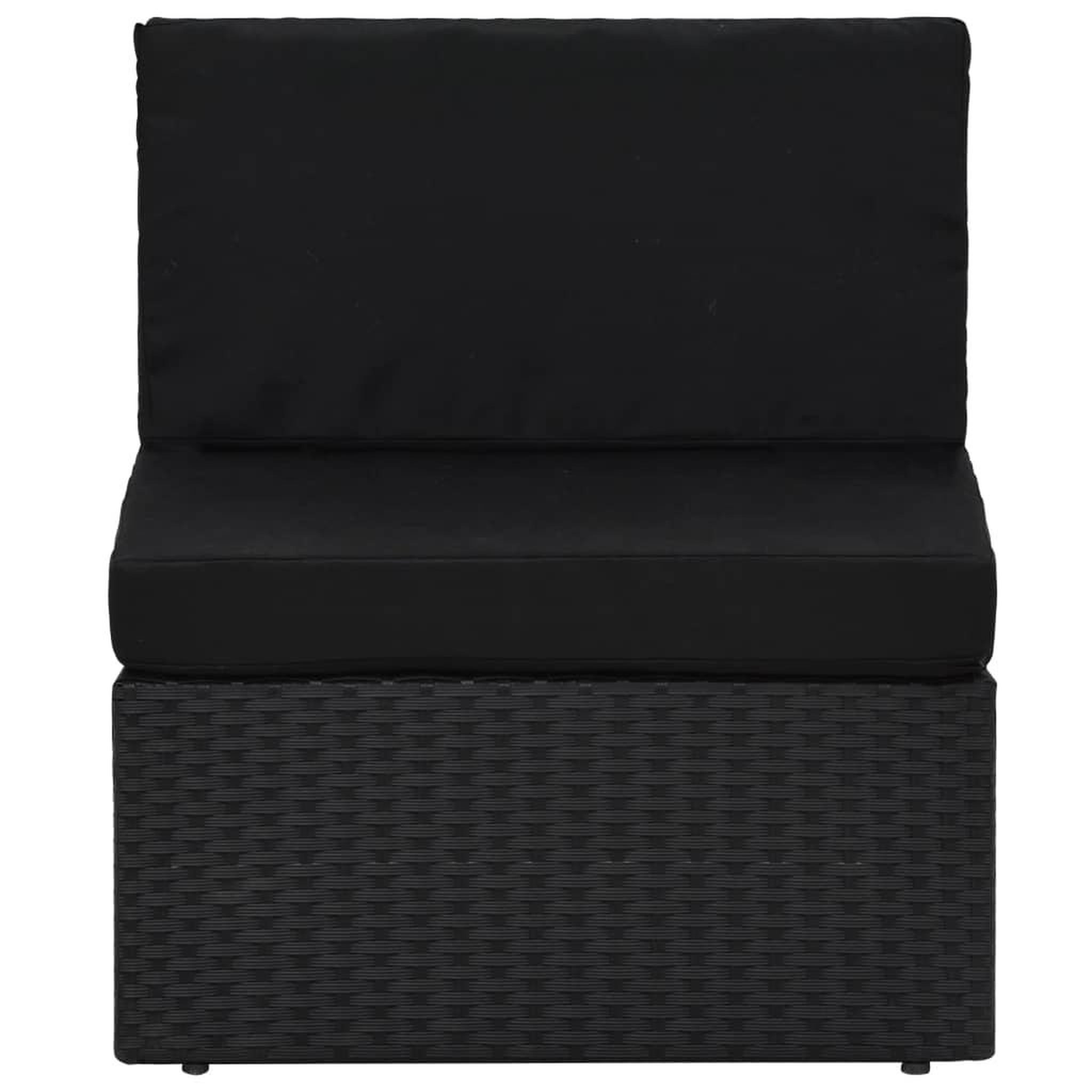 Voir la diapositive 4 : VIDAXL Salon de jardin 9 pcs avec coussins Noir Resine tressee