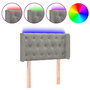 Voir la diapositive 2 : VIDAXL Tete de lit a LED Gris clair 83x16x78/88 cm Velours