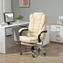 HOMCOM Fauteuil de bureau fauteuil manager grand confort réglable dossier inclinable repose-pied revêtement synthétique crème