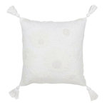 Paris Prix Coussin Déco Fleurs  Bali  45x45cm Blanc