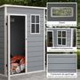 Voir la diapositive 5 : OUTSUNNY Abri de jardin - remise pour outils - cabanon porte verrouillable, fenêtre - dim. 151L x 92l x 193H cm - alu PP gris blanc