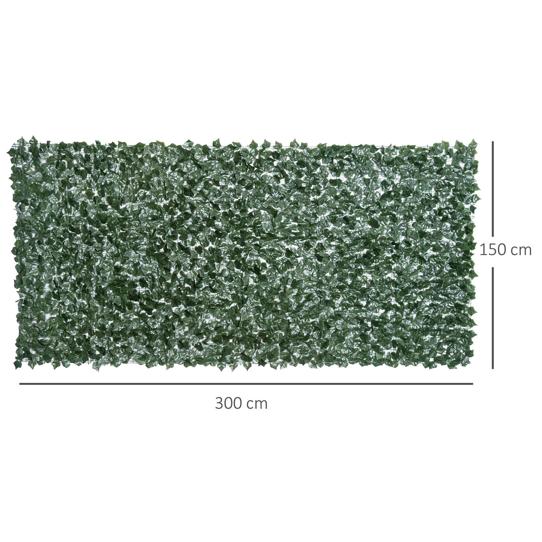 Voir la diapositive 3 : OUTSUNNY Haie artificielle brise-vue décoration rouleau 3L x 1,5H m feuillage réaliste anti-UV vert foncé