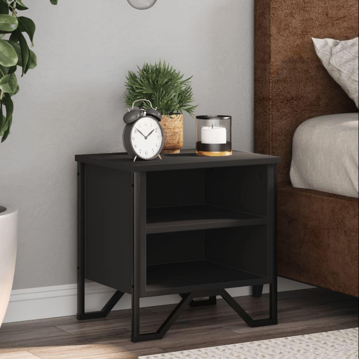 VIDAXL Tables de chevet 2 pcs noir 40x30x40 cm bois d'ingenierie