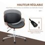 Voir la diapositive 6 : VINSETTO Chaise de bureau manager design vintage pivotante réglable bois peuplier acier chromé synthétique noir